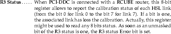 \begin{mydescription}
\item[R3 Status]
 When PCI-DDC is connected with a RCUBE r...
 ...bit of the R3 status is one, the R3 status Error
 bit is set.\end{mydescription}