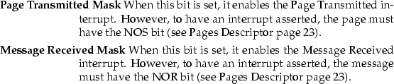 \begin{mydescription}
\item[Page Transmitted Mask]
 When this bit is set, it ena...
 ... the NOR bit
 (see Pages Descriptor page \pageref{pagedesc}).\end{mydescription}