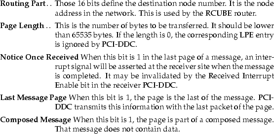 \begin{mydescription}
\item[Routing Part]
 Those 16 bits define the destination ...
 ...t of a composed message.
 That message does not contain data.\end{mydescription}